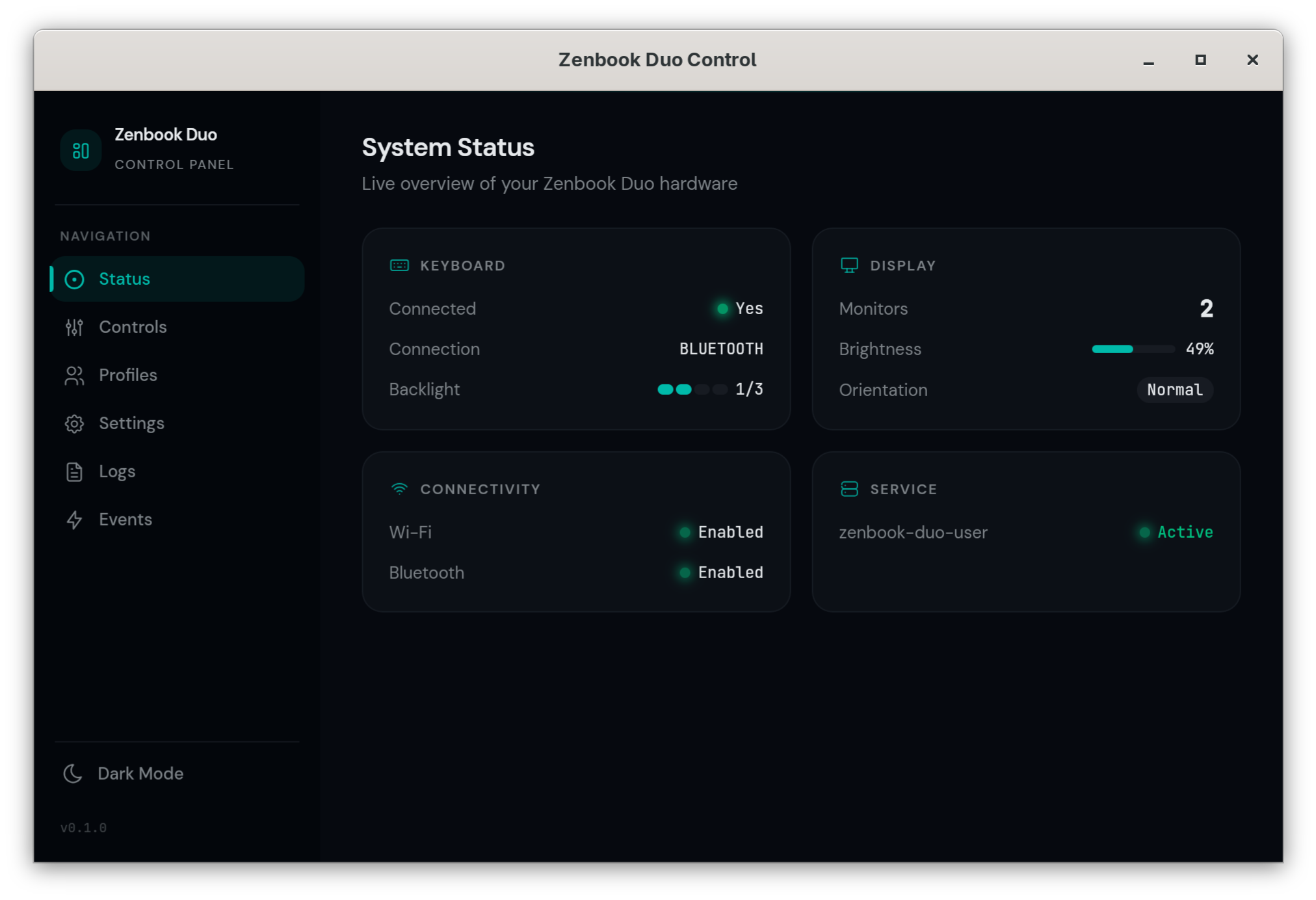 Zenbook Duo Control BLUETOOTH